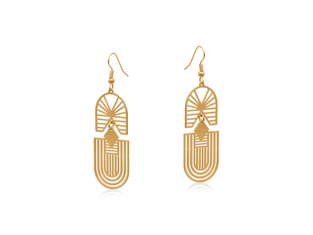 Big Metal London Siena Cage Dangle Earrings