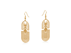 Big Metal London Siena Cage Dangle Earrings