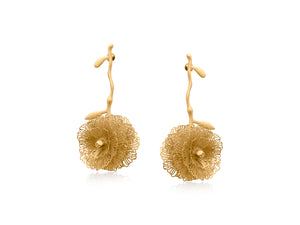 Big Metal London Flower Earrings