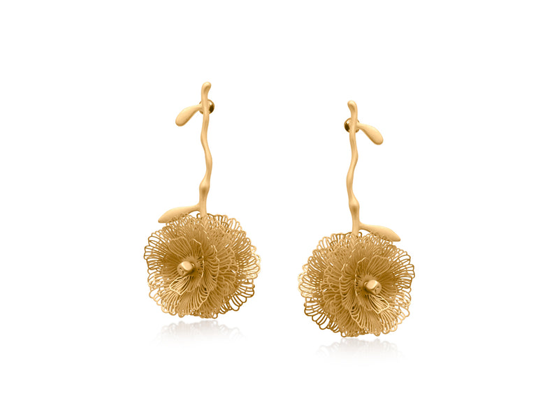 Big Metal London Flower Earrings