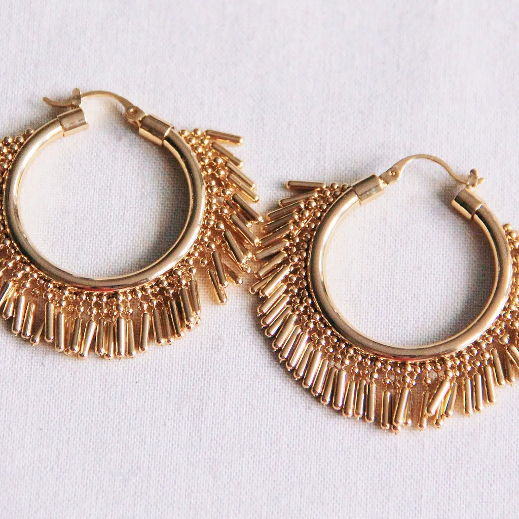 Stainless Steel Earrings With Ball & Chain