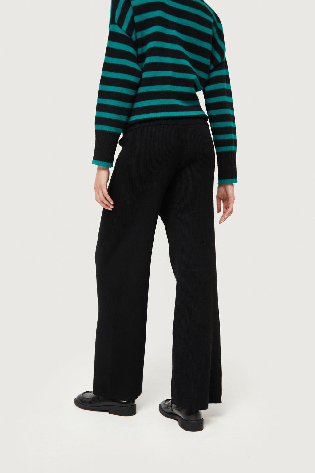 Compania Fantastica Straight Black Knit Trousers