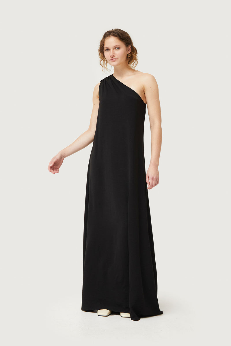 Compania Fantastica One Shoulder Black Dress