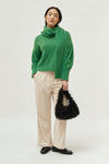 Compania Fantastica Green Textured Knit Sweater