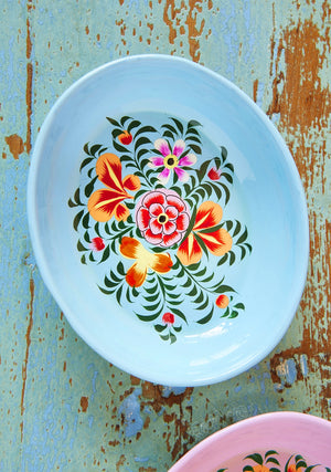 Hand Painted Oval Trinket Dish