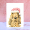 Ginger Cocker Spaniel Pompom Christmas Card