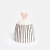 Stripe Small Jar Heart with Lid