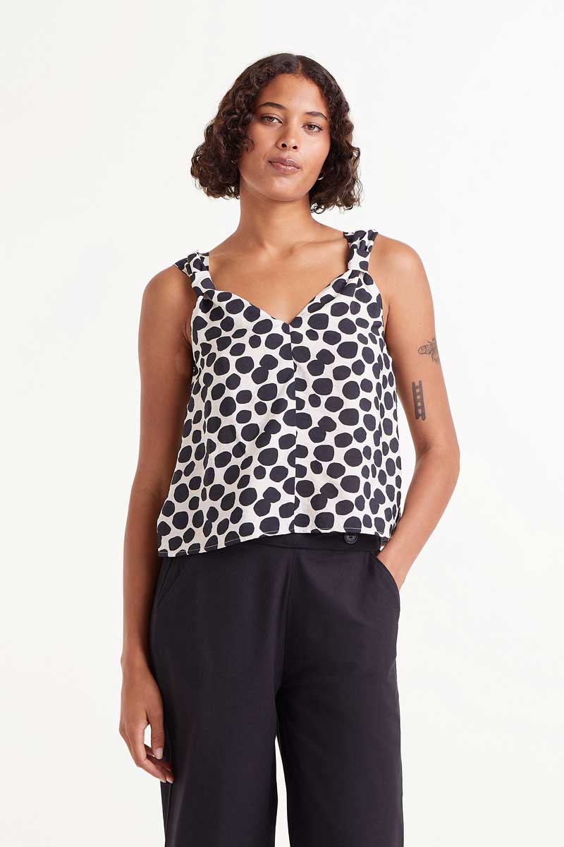 Compania Fantastica Terrazzo Print Strappy Top