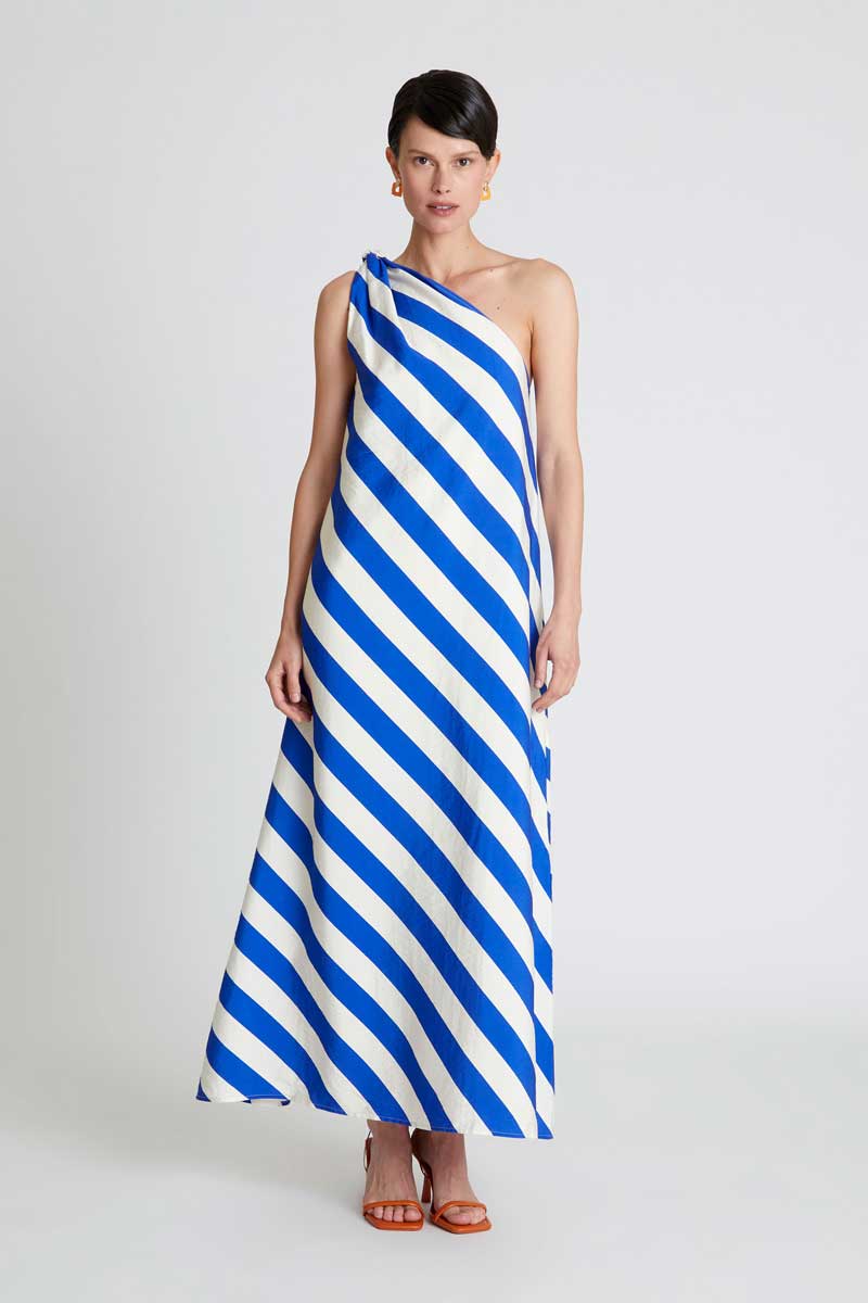Compania Fantastica Blue Stripe Maxi Dress