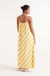 Compania Fantastica Yellow Striped Maxi Dress