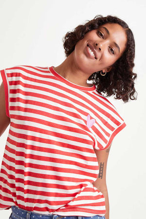 Compania Fantastica Red Striped Tank Top