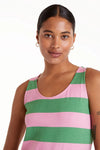 Compania Fantastica Green & Pink Striped T-Shirt Dress
