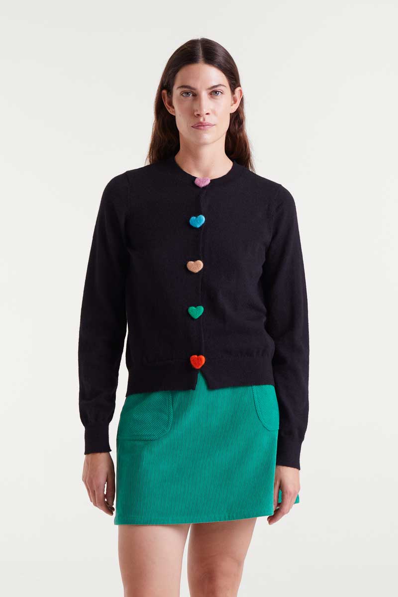 Compania Fantastica Black Heart Button Cardigan