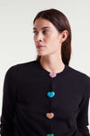 Compania Fantastica Black Heart Button Cardigan