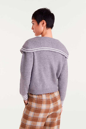 Compania Fantastica Grey Collared Cardigan