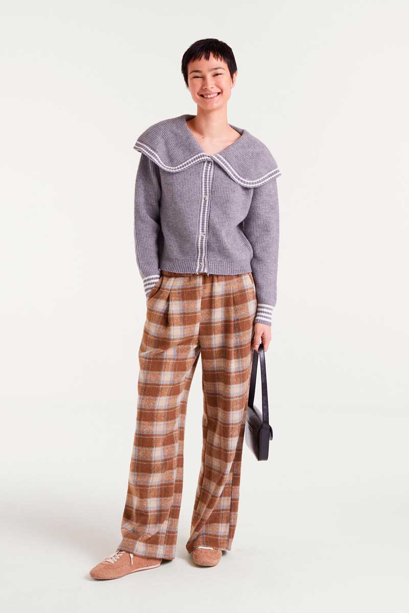 Compania Fantastica Grey Collared Cardigan