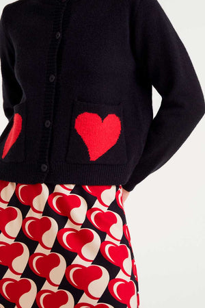 Compania Fantastica Jacquard Heart Cardigan