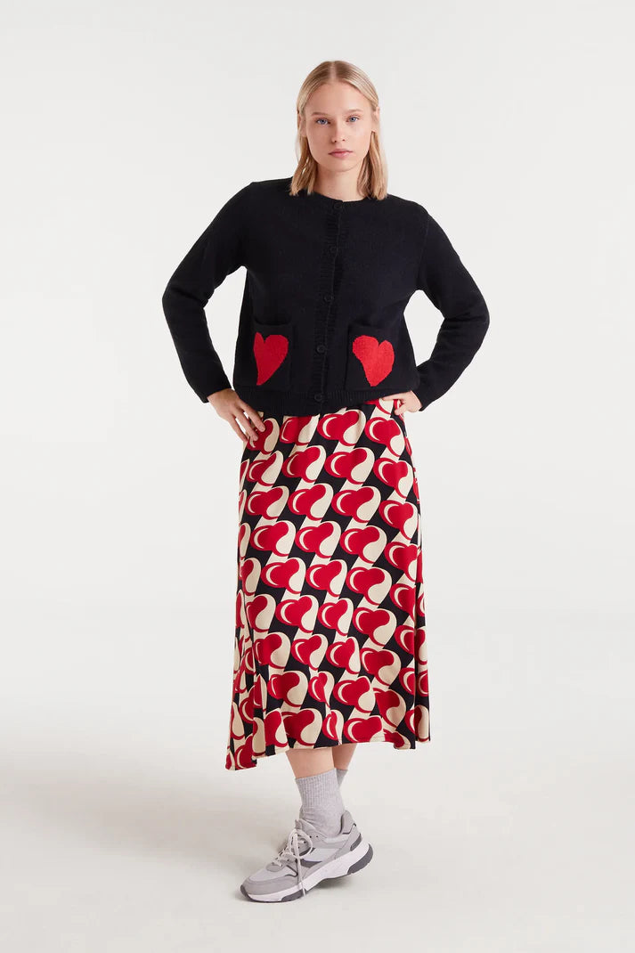 Compania Fantastica Jacquard Heart Cardigan