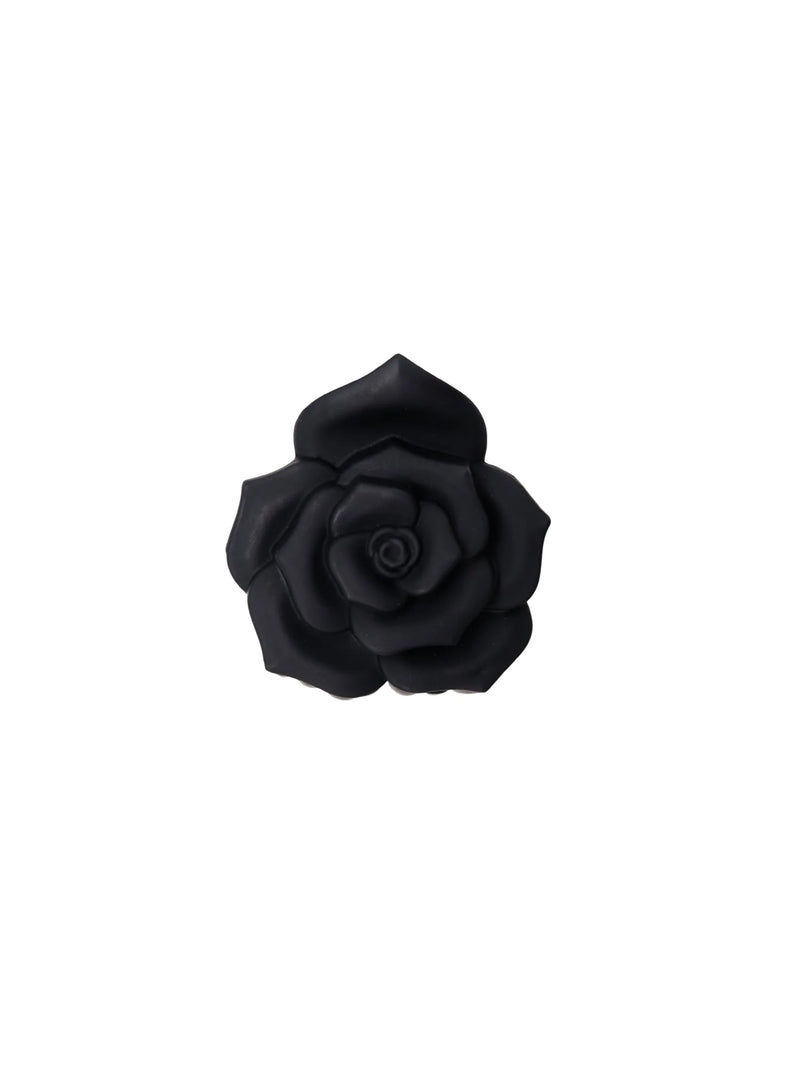 Black Colour Flower Matt Hair Claw