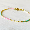 Beaded Bracelet  - Pink, Aqua, Cream