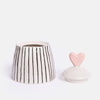 Stripe Small Jar Heart with Lid