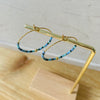 Stainless Steel Hoop Earrings - Turquoise, Black & Gold