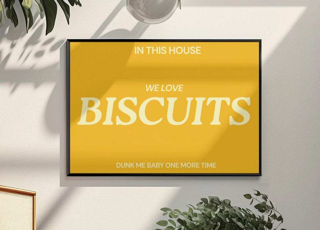 We Love Biscuits Typography Print