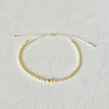Adjustable Beaded Bracelet - White & Gold