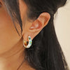 Gold Cloisonne Hoop Earrings