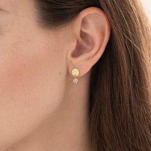 A Beautiful Story Mini Coin Rose Quartz Gold or silver Earrings