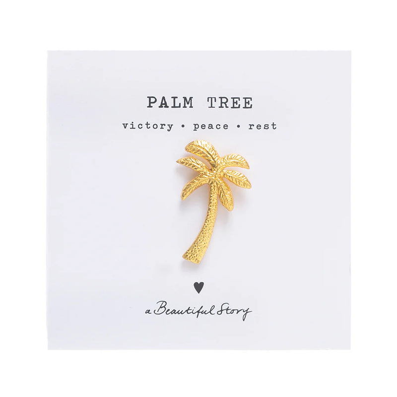 Palm Tree Gold Plated Brooch
