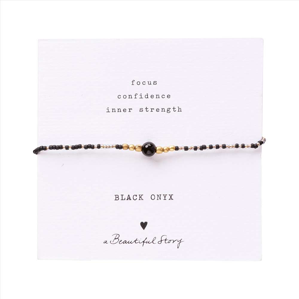 A Beautiful Story Iris Gold Plated Black Onyx Bracelet