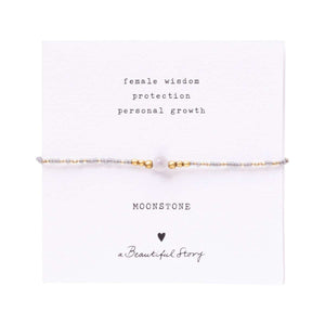 A Beautiful Story Iris Card Moonstone Gold Coloured Bracelet
