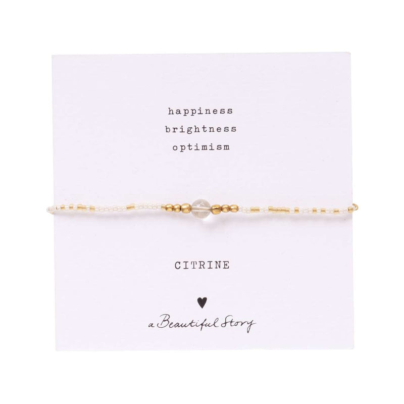 A Beautiful Story Iris Card Citrine Gold Coloured Bracelet