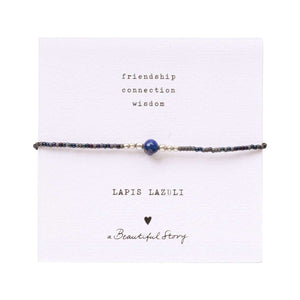 A Beautiful Story Iris Card Lapis Lazuli Silver Coloured Bracelet