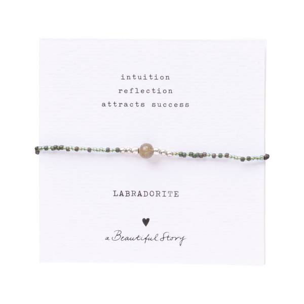 A Beautiful Story Iris Card Labradorite Silver Coloured Bracelet