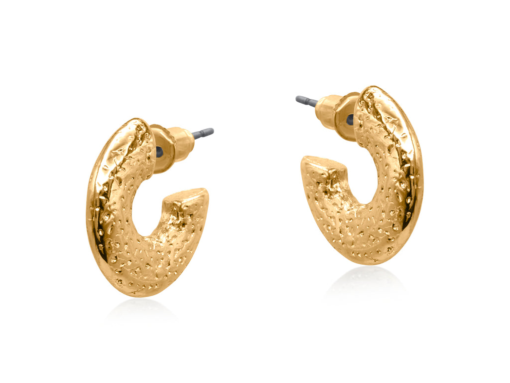 Big Metal London Bellas Textured Hoop Earrings