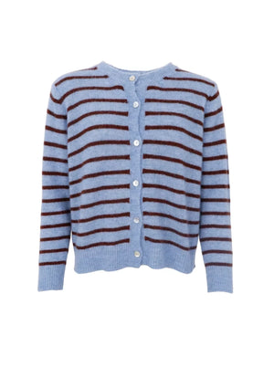 Black Colour Dell Stripe Knit Cardigan
