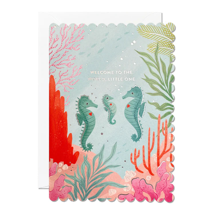 Ricicle Cards New Baby seahorses Welcome to the world card