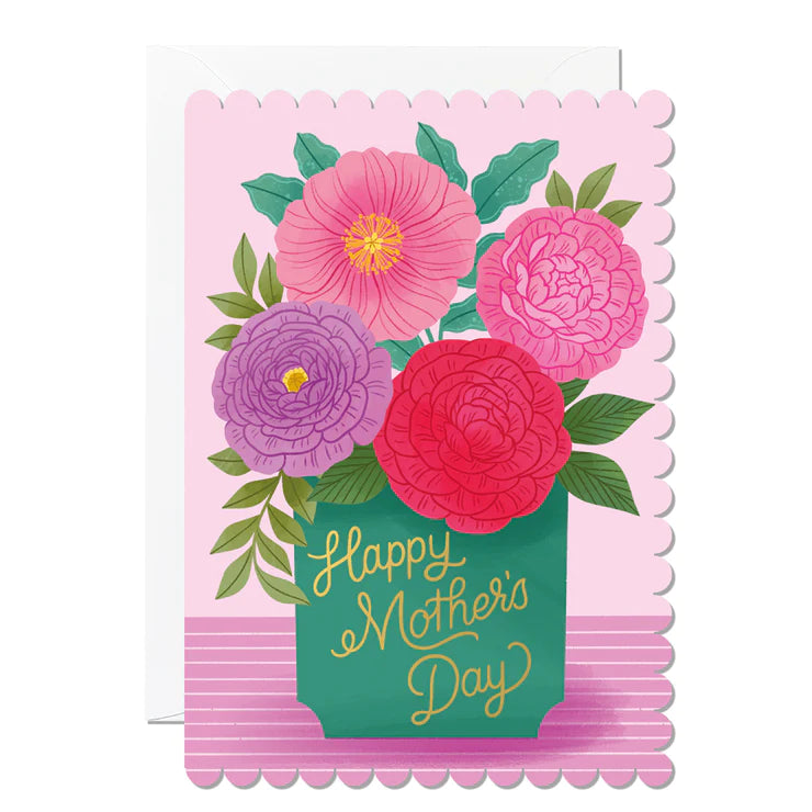 Ricicle Cards flower vase Mothers Day card