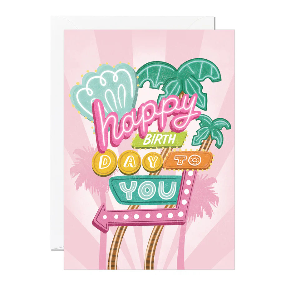 Ricicle Birthday Neon Sign Card