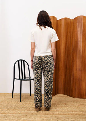 FRNCH Leopard Print Bobtail Jeans