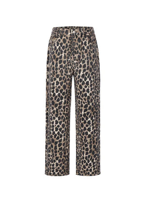 FRNCH Leopard Print Bobtail Jeans