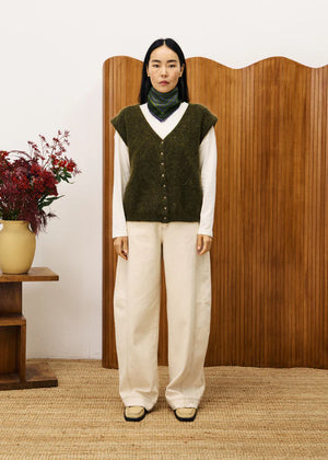 FRNCH Kukicha Khaki Cardigan