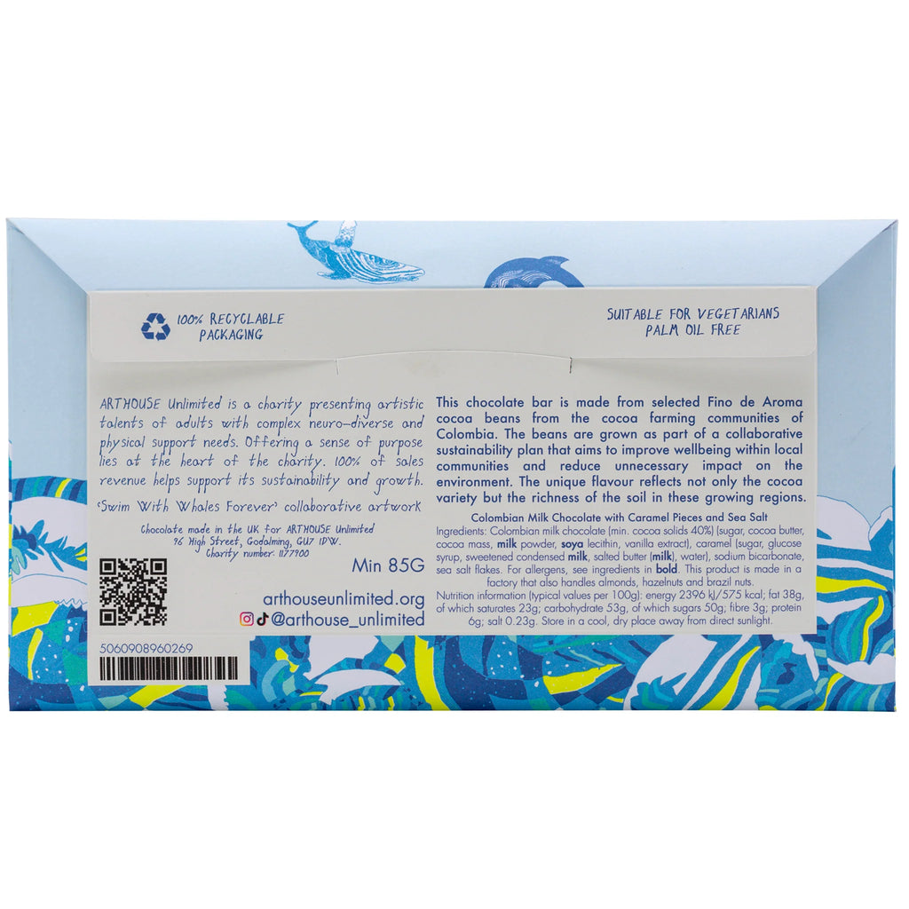 Arthouse 'Swim With Whales' Milk Chocolate with Caramel Pieces & Sea Salt