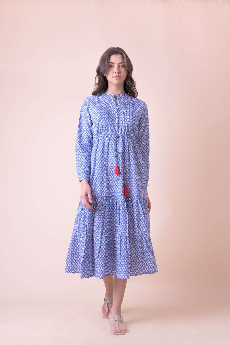 HandPrint Dream Apparel Corfu Dress in Blue