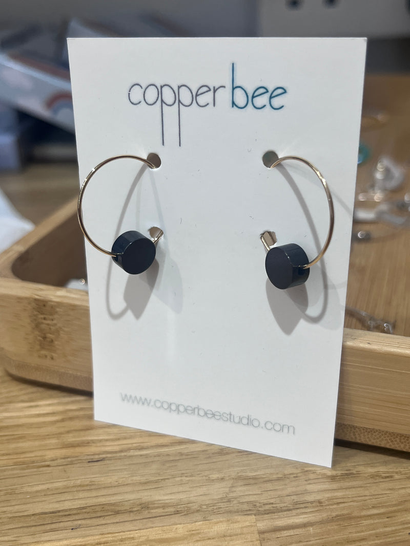 Copper Bee Simple Bead Hoops