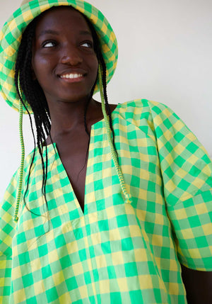Dr Bloom Yellow Check Soplo Blouse