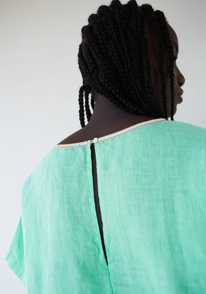 Dr Bloom Mint Flake Linen Blouse