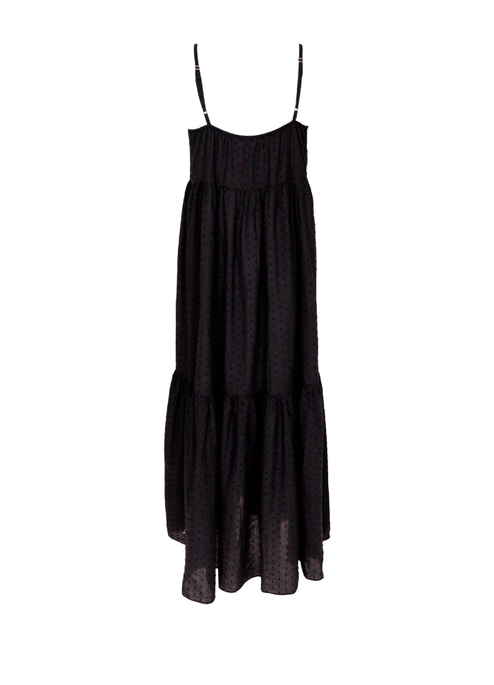 Black Colour Dottie Strap Dress